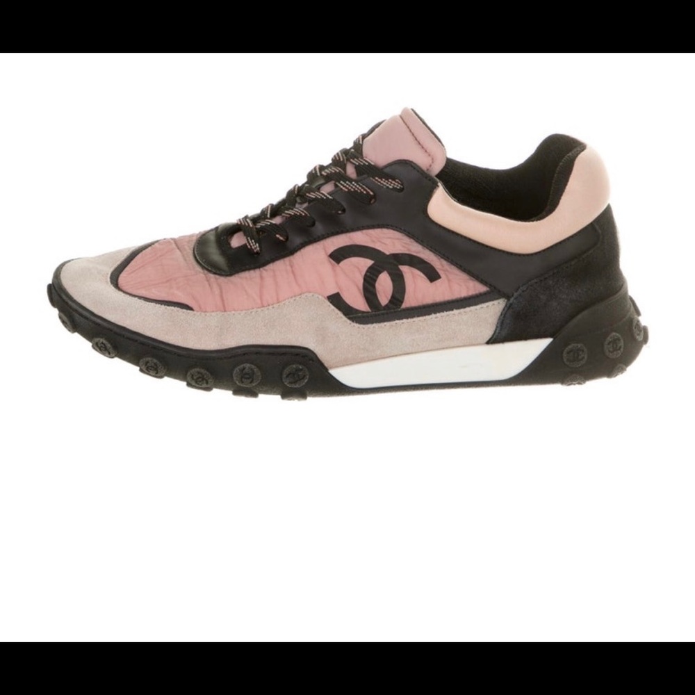 AUTHENTIC CHANEL PINK AND BLACK SNEAKERS